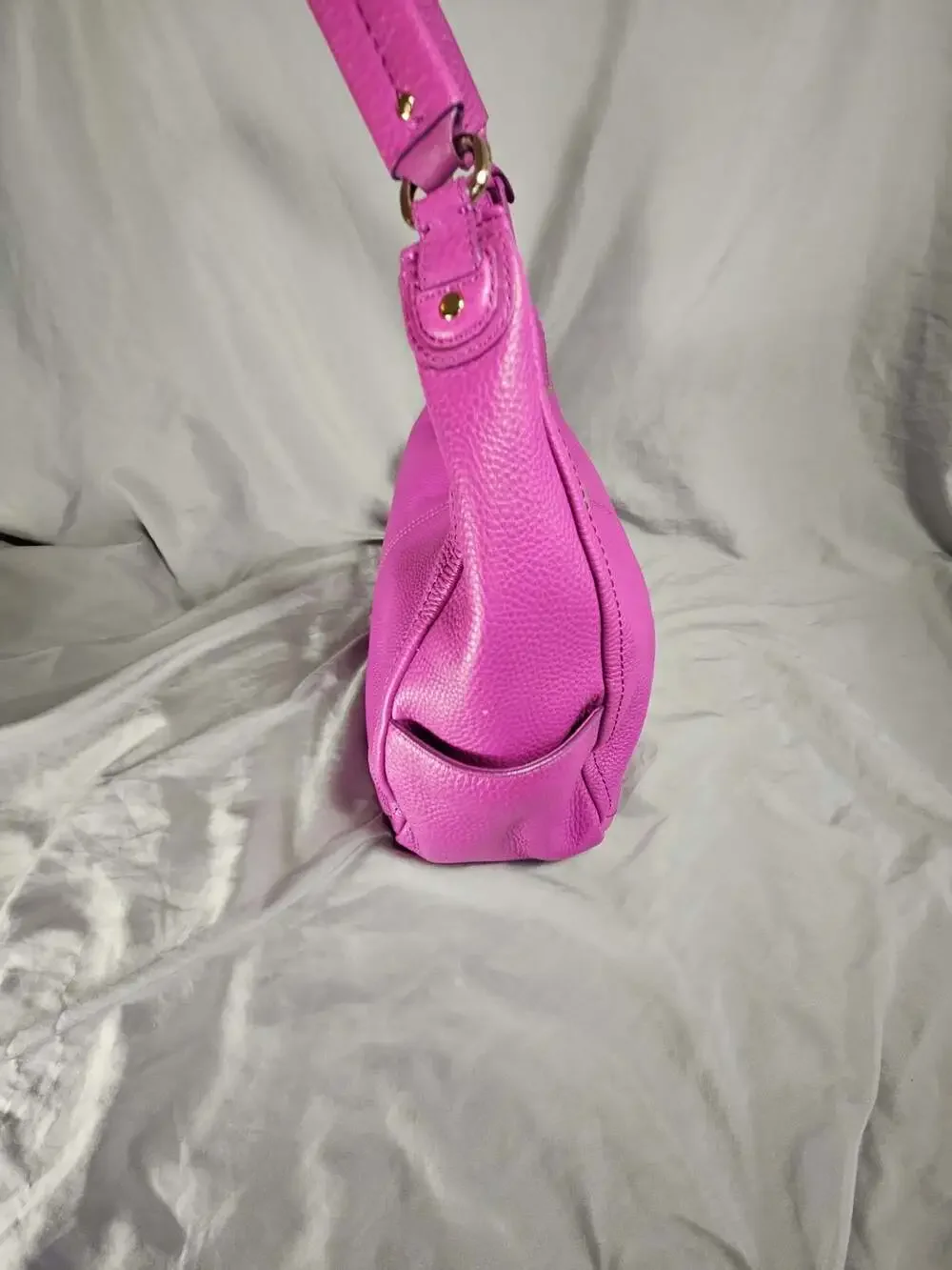 Cole Haan Village Hobo Pebble Leather Shoulder Bag in Pink